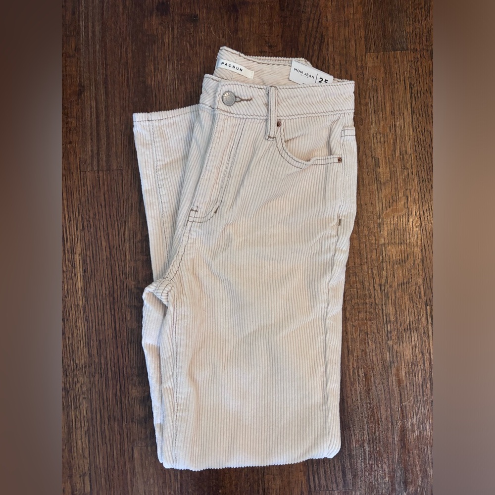 PacSun Cream Corduroy Pants